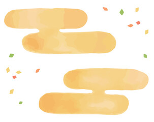 水彩風、和風の雲のイラスト素材。年賀状などに。ベクター素材。