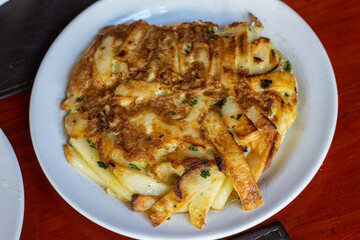 dry potato and egg omelette