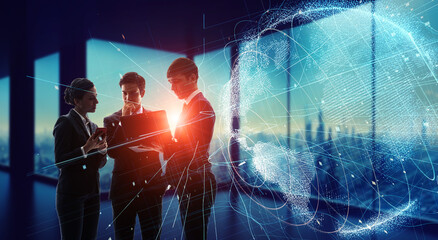 Group of businessperson working in office. Global business.