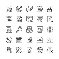 Job search line icons. Outline symbols. Vector line icons set