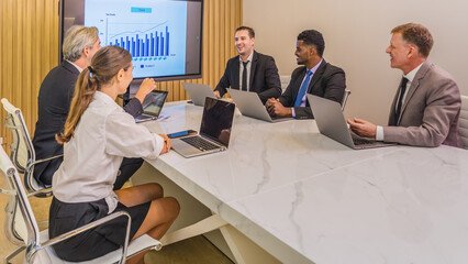diverse businessperson meeting and brainstorming together in meeting room