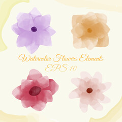watercolor flower elements, suitable for catalogs, and others. eps 10
