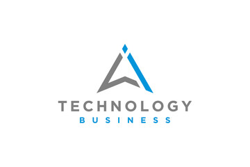 Triangle shape logo design letter A initial icon symbol business consulting illustration