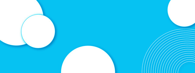 Abstract white geometric circle ring on blue background. Circle ring pattern, Vector illustration. 