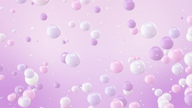 The beautiful weightless 3D space creates a luxurious feel. A gradient background of purple and pink