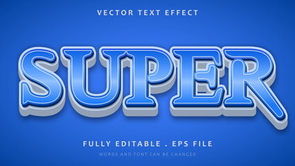 Obraz premium Modern Gradient Blue Word Super Editable Text Effect Design