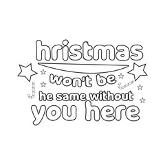 Merry Christmas Coloring page. Christmas line art coloring page design for kids.