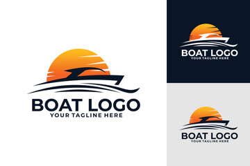 boat logo vector design template