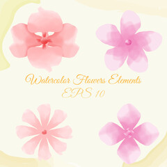 watercolor flower elements, suitable for brochure, and others. eps 10

