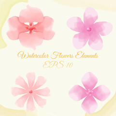 watercolor flower elements, suitable for brochure, and others. eps 10 