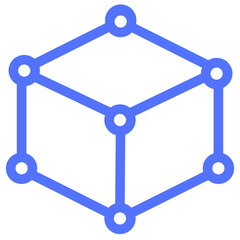 crystallography cube line icon