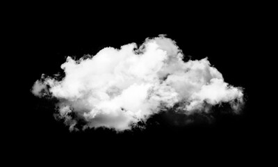 White cloud isolated on black background ,Textured smoke.