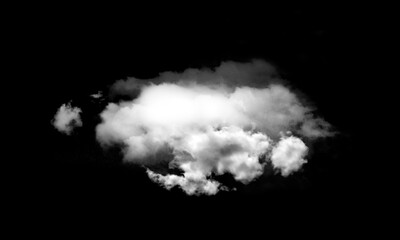 White cloud isolated on black background ,Textured smoke.