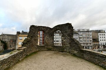 Fototapeta na wymiar Roman Walls - Lugo, Spain