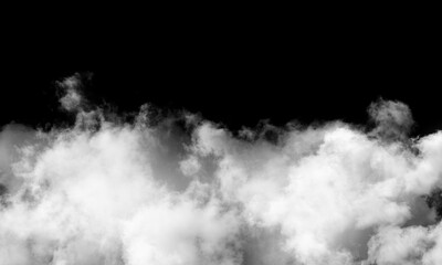 White cloud isolated on black background