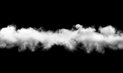 White cloud isolated on black background ,Textured smoke.