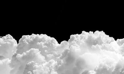 White cloud isolated on black background