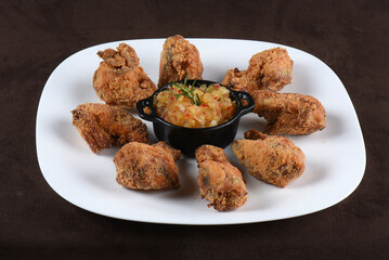 panko breaded and fried chicken served with sweet and sour chili sauce