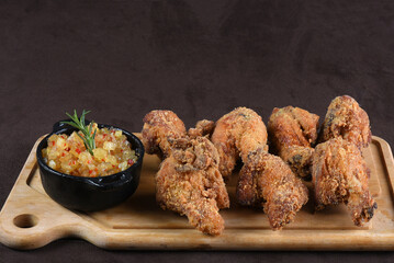 panko breaded and fried chicken served with sweet and sour chili sauce