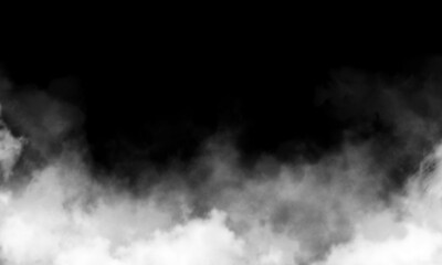 White cloud isolated on black background