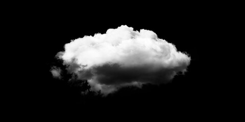 White cloud isolated on black background ,Textured smoke.