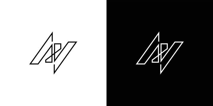 Modern and unique letter AV initials logo design