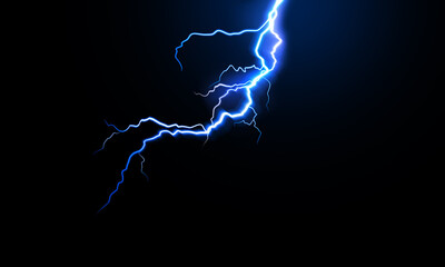 Lightning bolt on black background