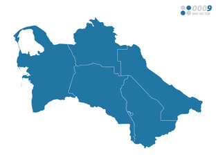Vector blue of map Turkmenistan.