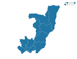 Vector blue of map Congo.