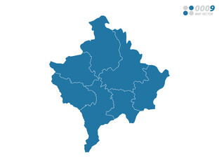 Obraz premium Vector blue of map Kosovo.