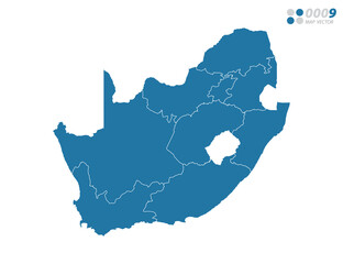 Vector blue of map South Africa.