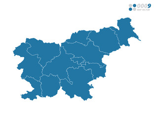 Vector blue of map Slovenia.