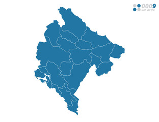 Vector blue of map Montenegro.