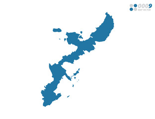 Vector blue of map Okinawa.