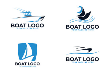Fototapeta premium set of boat logo vector design template