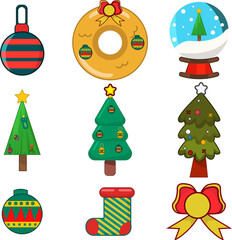 vector design Christmas elements collection for greeting christimas and happy new year and other your design 