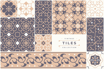 vintage tile pattern design collection