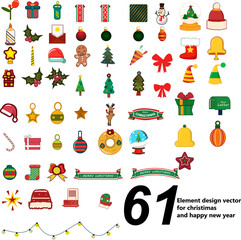 Naklejka premium vector design Christmas elements collection for greeting christimas and happy new year and other your design 