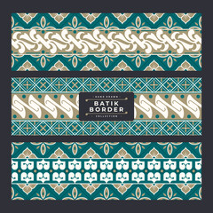 traditional batik border vector collection