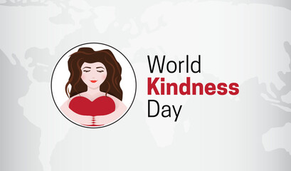 World Kindness Day Illustration Background with Woman