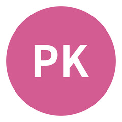PK（ピンク）カラーの略称二文字アイコン - obrazy, fototapety, plakaty