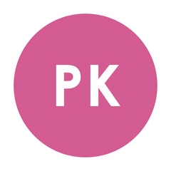 PK（ピンク）カラーの略称二文字アイコン