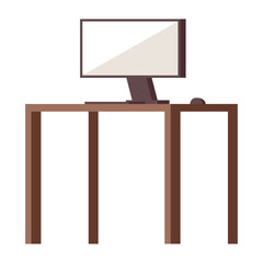 Fototapeta premium desktop in wooden desk