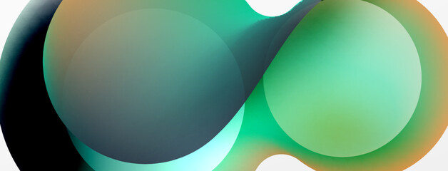 Fluid abstract background, round shapes and circle flowing design for wallpaper, banner, background or landing
