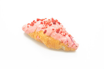 croissant with strawberry chocolate sauce