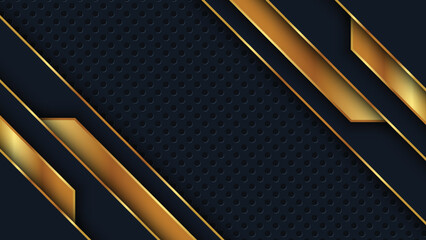 Luxury Gold Background VIP with black metal texture in 3d abstract style.