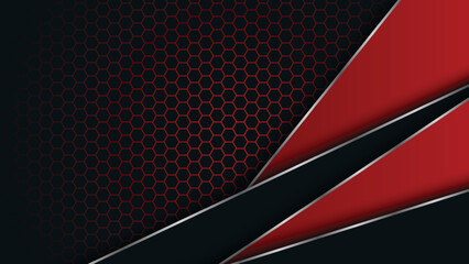 red and black background. Abstract tech graphic banner design.