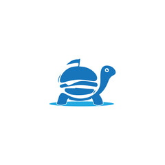 turtle burger logo design isolated on white