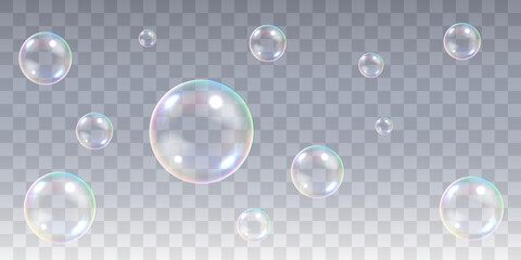 シャボン玉　カラフル　虹色　リアル