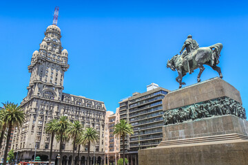 Independence square, Artigas Mausoleum and Salvo in Montevideo, Uruguay